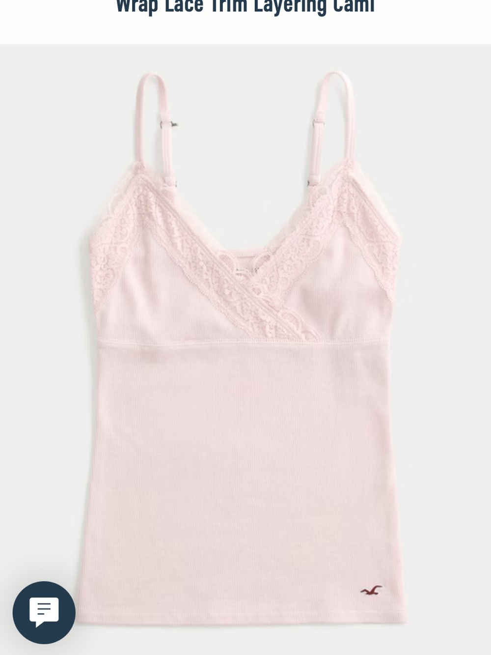 Hollister Lace Trim Layering Cami - Light Pink NWT